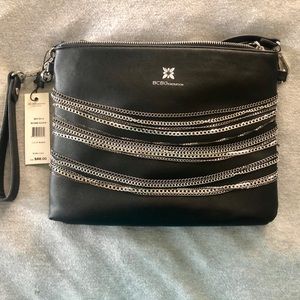 BCBG Black clutch/ crossbody purse